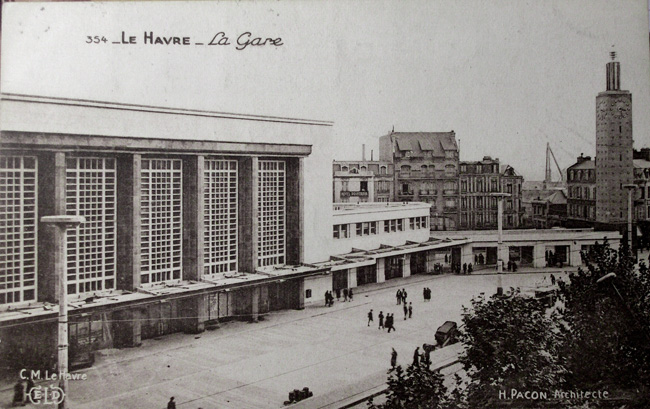 Gare et hôtel Printania, Carte postale, vers 1930